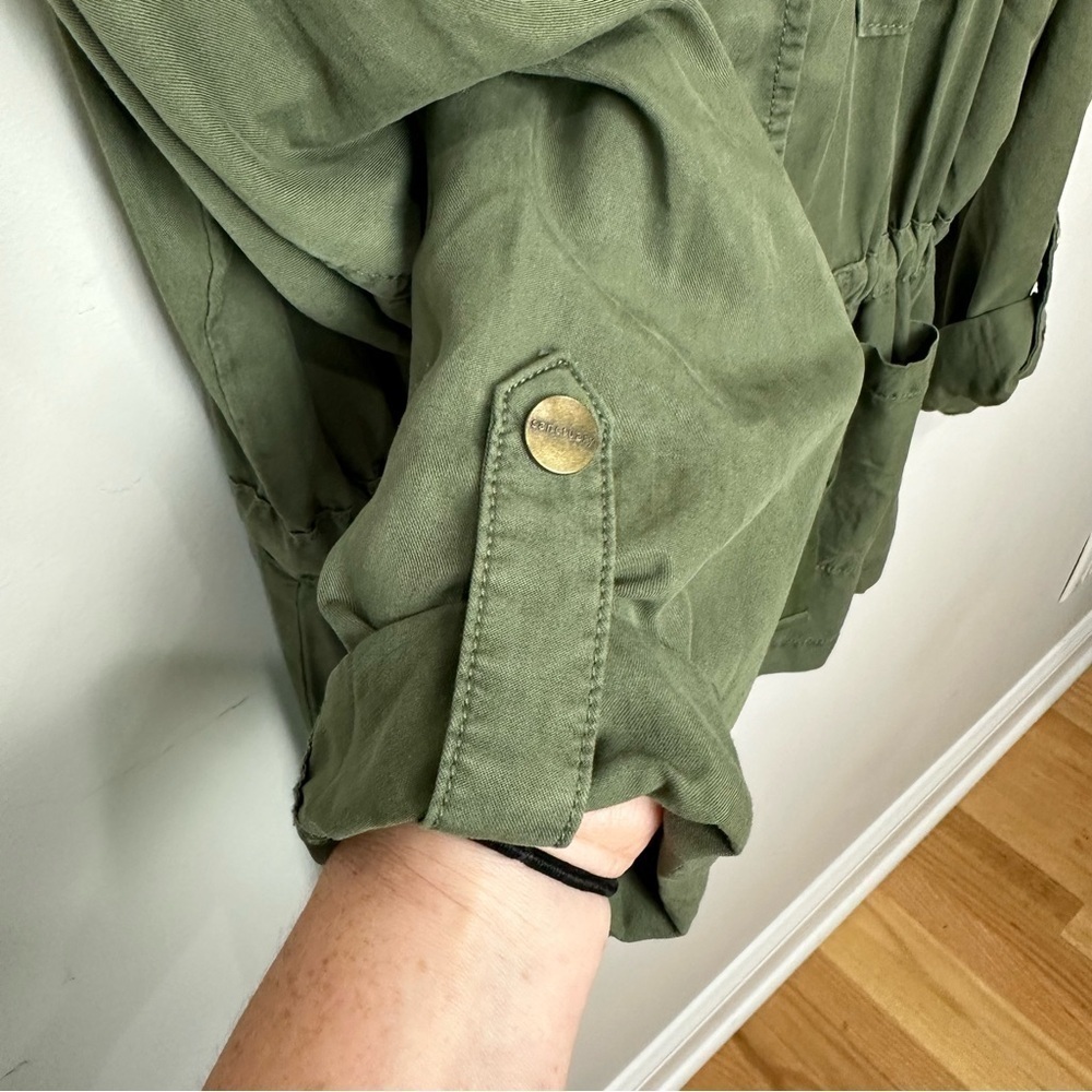 Sanctuary Utility Jacket Green Snap Roll Tab - Picture 6 of 9